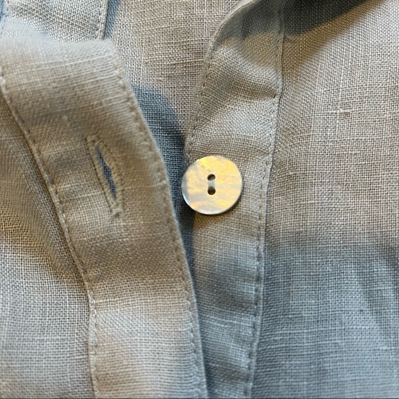 Gordon Smith linen button front tie back tunic top size 12 gray lagenlook - Picture 4 of 10